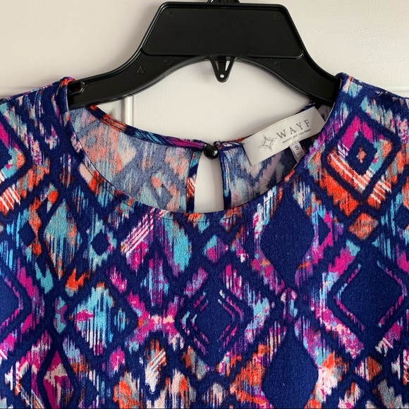 •WAYF• Short Sleeve Patterned Shift Dress-Size Sm. - Picture 4 of 8